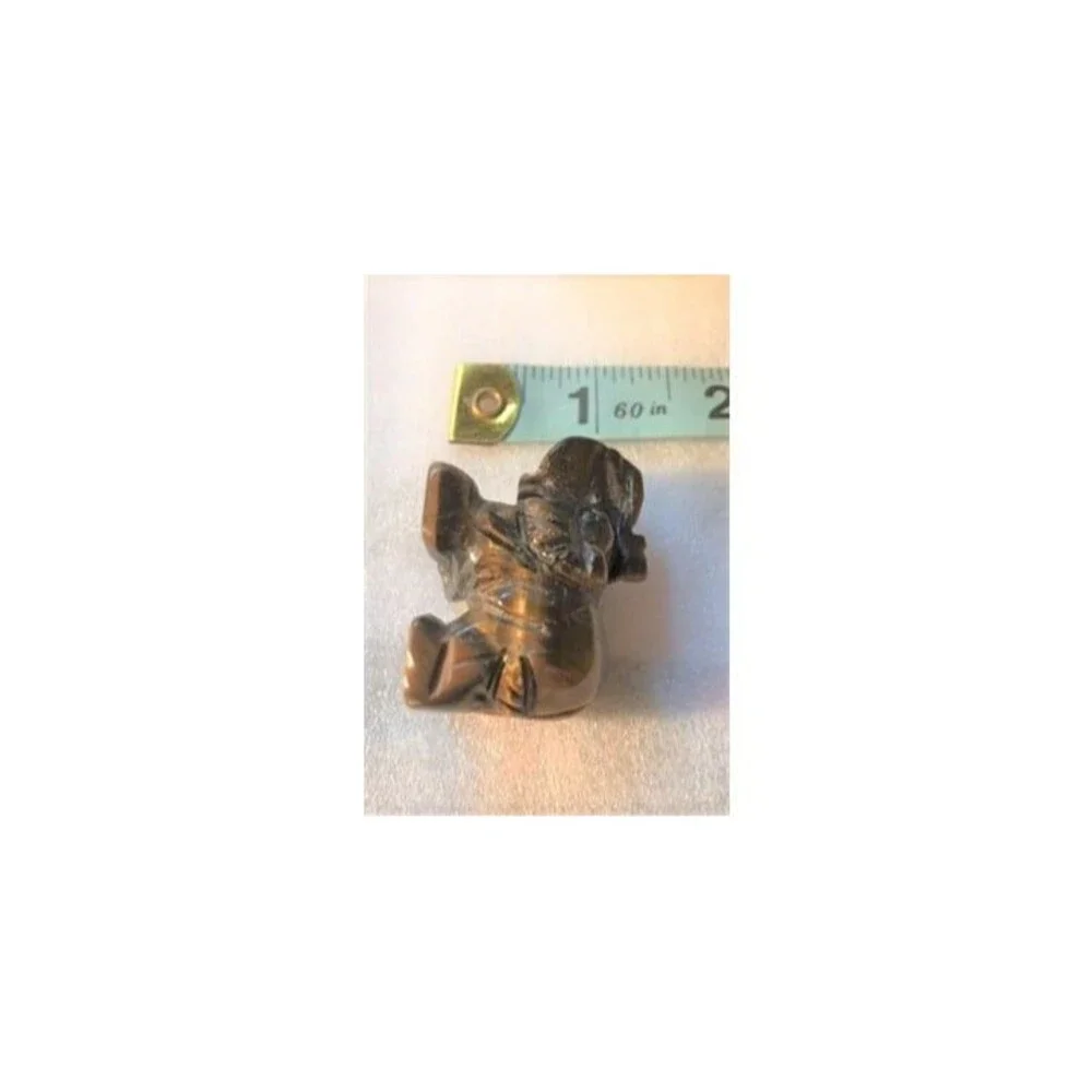 Yellow Tiger Eye Elephant Carving